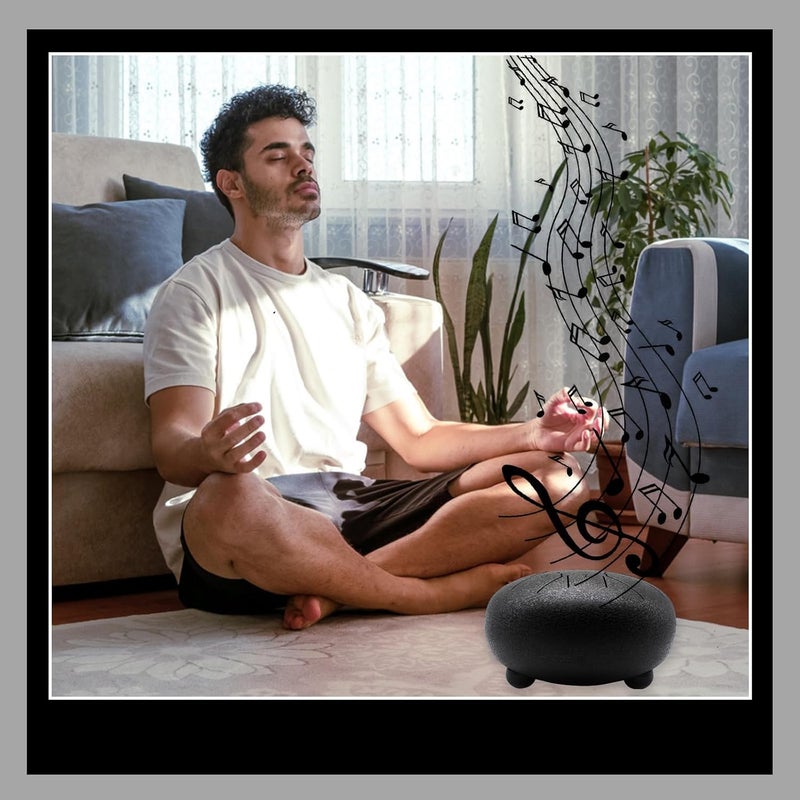 Anvin Steel Tongue Drum 6 Inch 8 Notes Metal Hand Drum with Drum Mallets Music Book Rain Drum Sound Healing Instruments for Meditation Yoga Zen Entertainment Gifts(Black) - Image 5